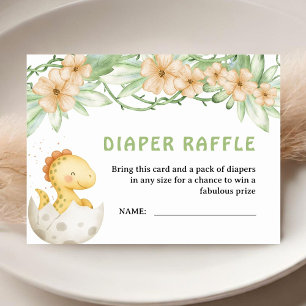 Dinosaur Baby Shower Diaper Raffle Enclosure Card