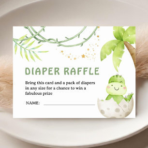 Dinosaur Baby Shower Diaper Raffle Enclosure Card