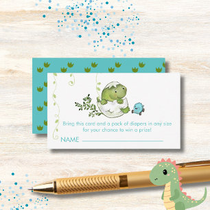 Dinosaur Baby Shower Diaper Raffle Enclosure Card