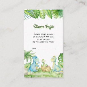 Dinosaur Baby Shower Diaper Raffle Enclosure Card