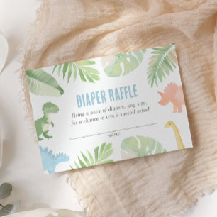Dinosaur Baby Shower Diaper Raffle Ticket Enclosure Card