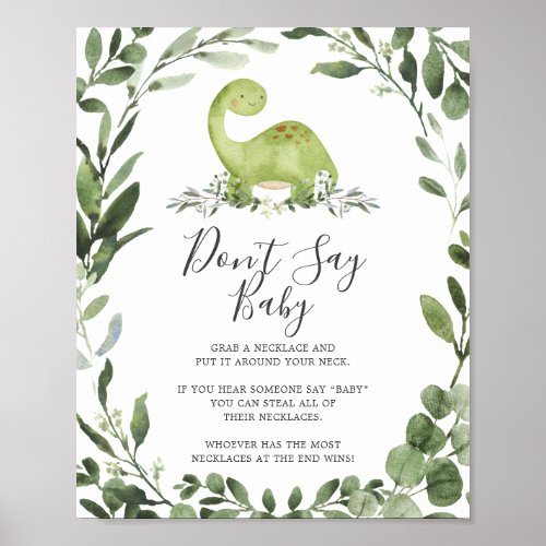 Dinosaur Baby Shower Dont Say Baby Sign