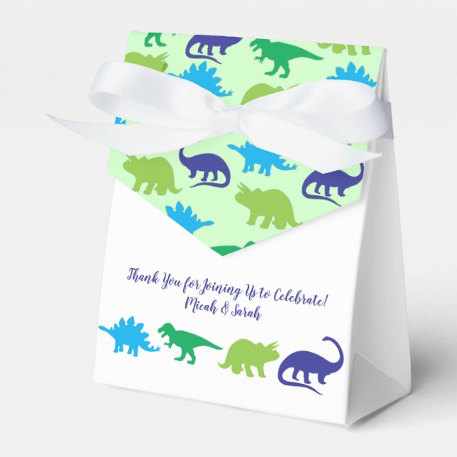 Dinosaur Baby Shower Favor Boxes (Front Side)