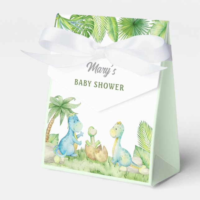Dinosaur Baby Shower  Favor Boxes (Front Side)