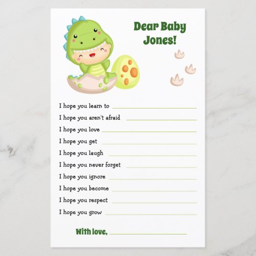 Dinosaur Baby Shower Game Dear Baby Wishes
