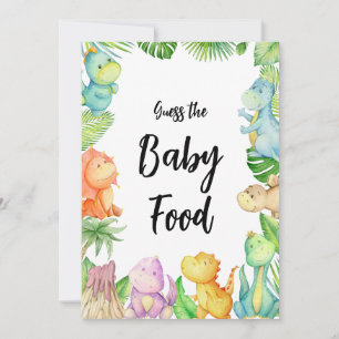 Dinosaur Baby Shower Guess Baby Food Game Invitation