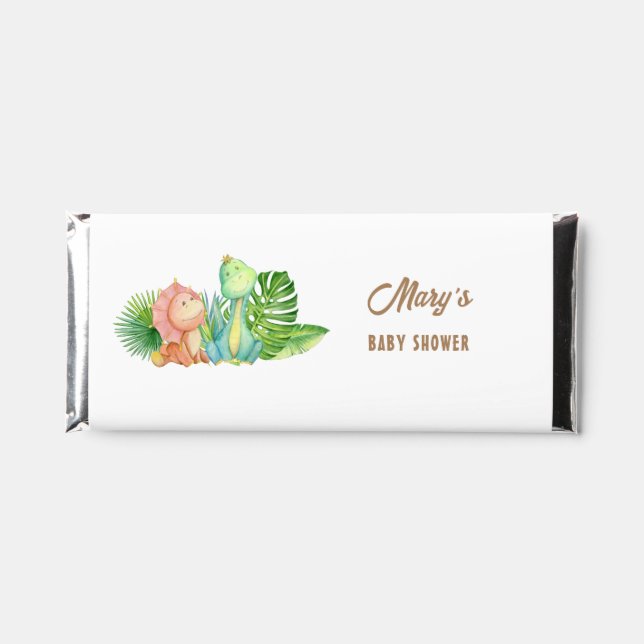 Dinosaur Baby Shower Hershey Bar Favors (Front)