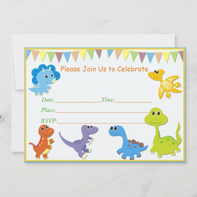 Dinosaur baby shower invitation (Front)