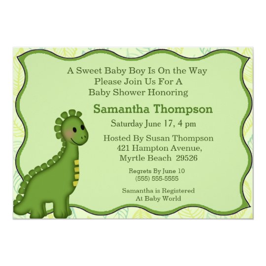 Dinosaur Baby Shower Invitation Template 9
