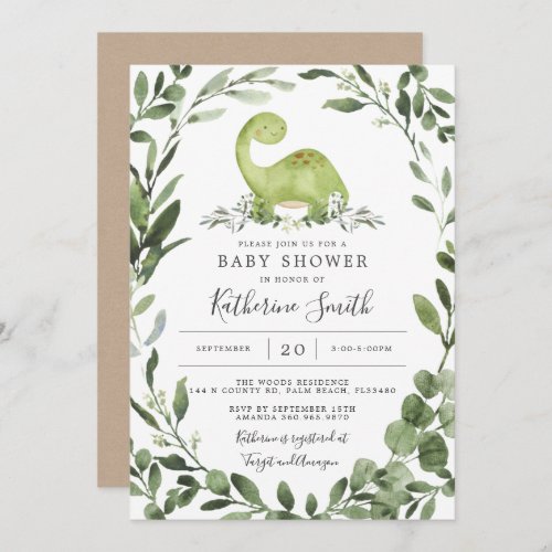 Dinosaur Baby Shower Invitation