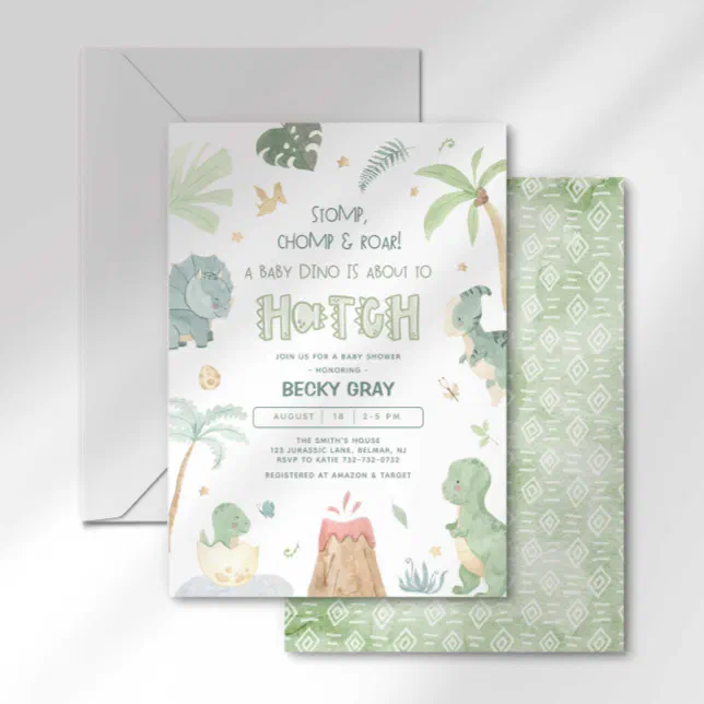 Dinosaur Baby Shower Invitation | Zazzle