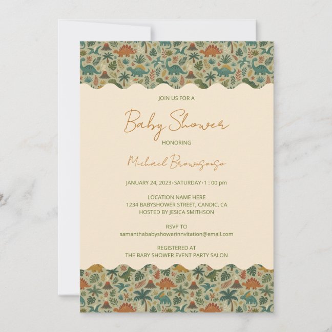 Dinosaur Baby Shower Invitation