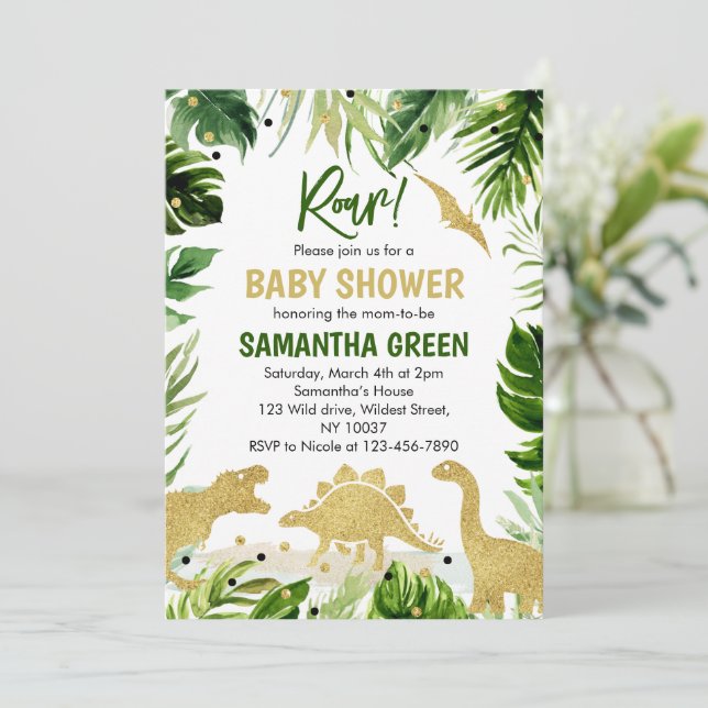 Dinosaur Baby Shower Invitation (Standing Front)