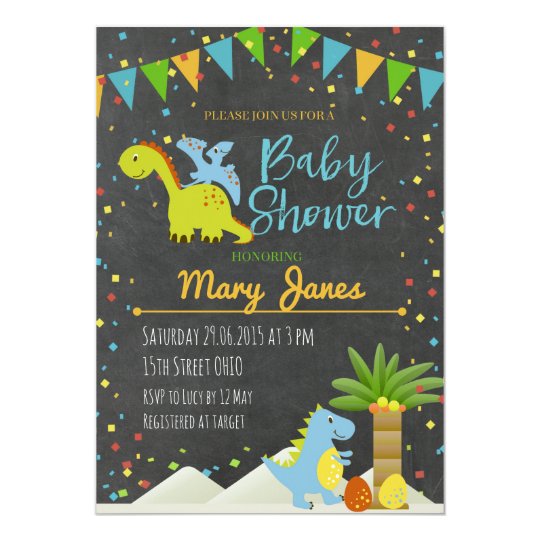 Dinosaur baby shower invitation