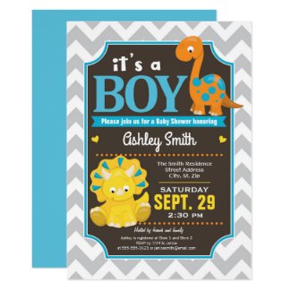 Dinosaur Baby Shower Invitation Boy