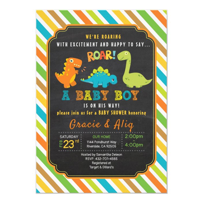 dinosaur baby shower invitations