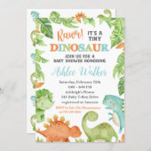 Dinosaur Baby Shower Invitation Dino Baby Invite (Front/Back)