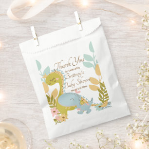 Dinosaur Baby Shower Invitation, Gender Neutral Favor Bag