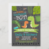 Dinosaur Baby Shower Invitation T-Rex Baby Shower (Front)