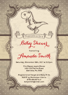 Vintage Baby Shower Invitations Zazzle Dinosaur Baby Shower Invitation Vintage Retro