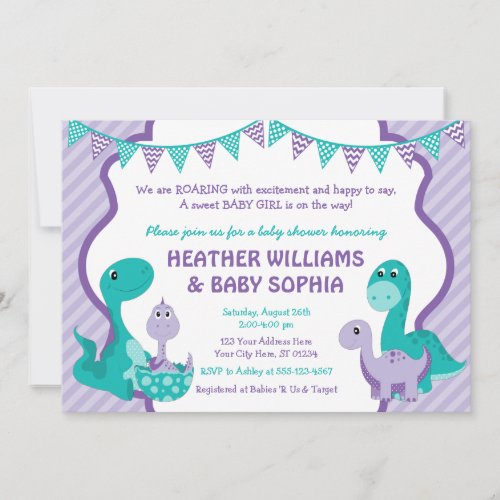 Dinosaur Baby Shower Invitation with Envelopes