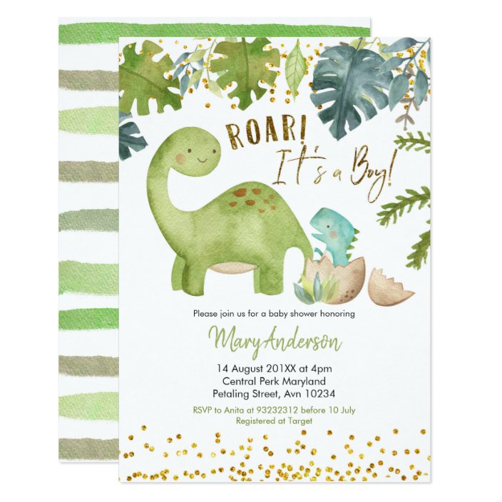 Dinosaur Baby Shower Invite Roar | Zazzle.com