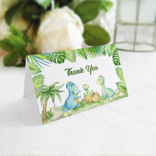 Dinosaur Baby Shower Letterpress Thank You Card