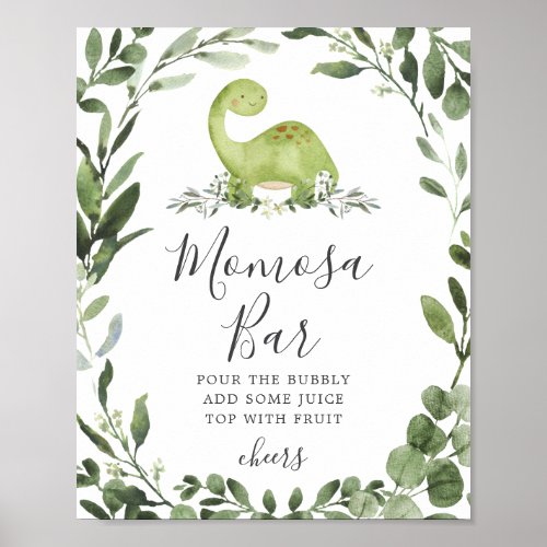 Dinosaur Baby Shower Mimosa Bar Sign