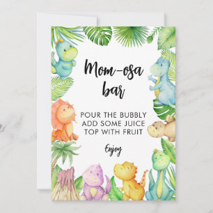 Dinosaur Baby Shower Mom-osa Bar Sign Invitation
