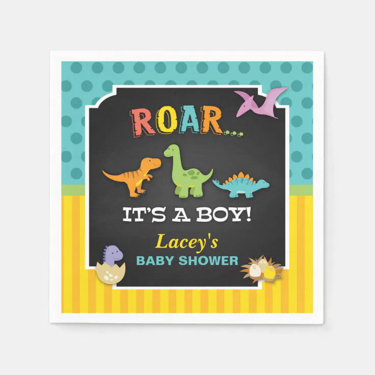Dinosaur Baby Shower Napkin Custom Zazzle