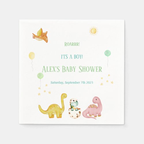 Dinosaur Baby Shower Napkins