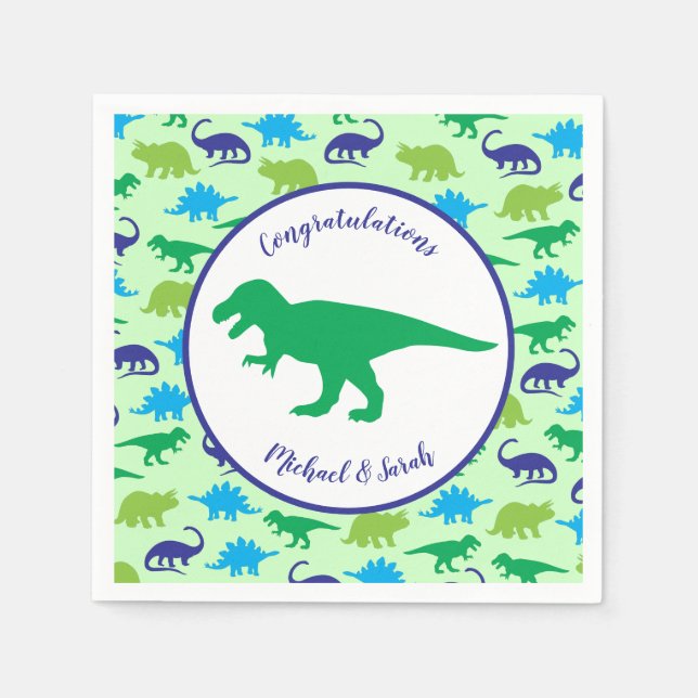 Dinosaur Baby Shower Napkins (Front)
