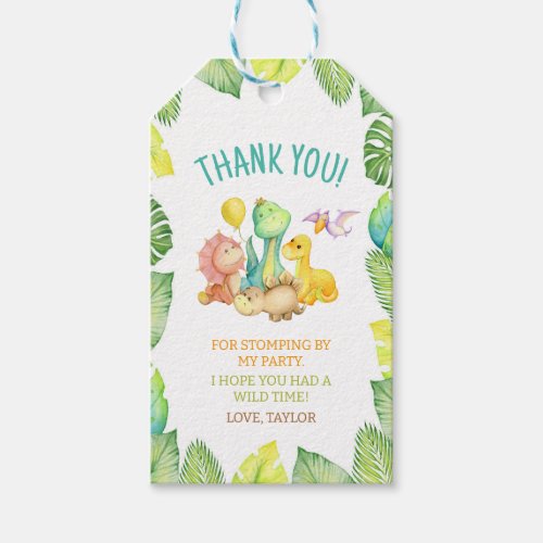 Dinosaur Baby Shower Party Favor Gift Tags