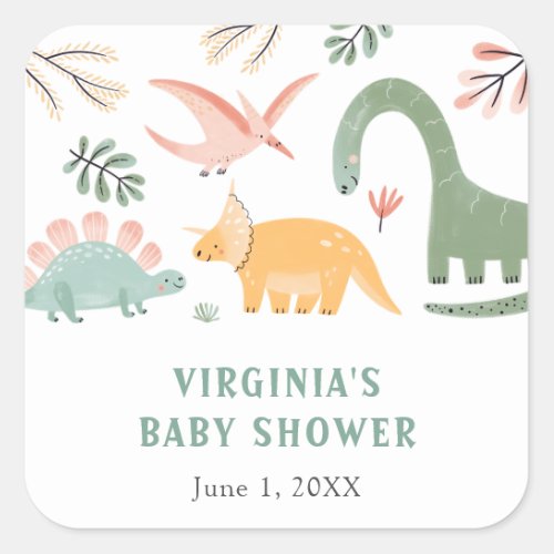 Dinosaur Baby Shower Sticker