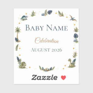 Dinosaur Baby Shower Stickers   Cute Boy Favors