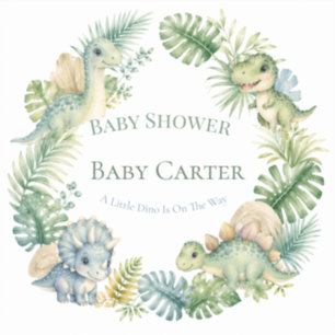 Dinosaur Baby Shower Stickers Jungle Dino Labels