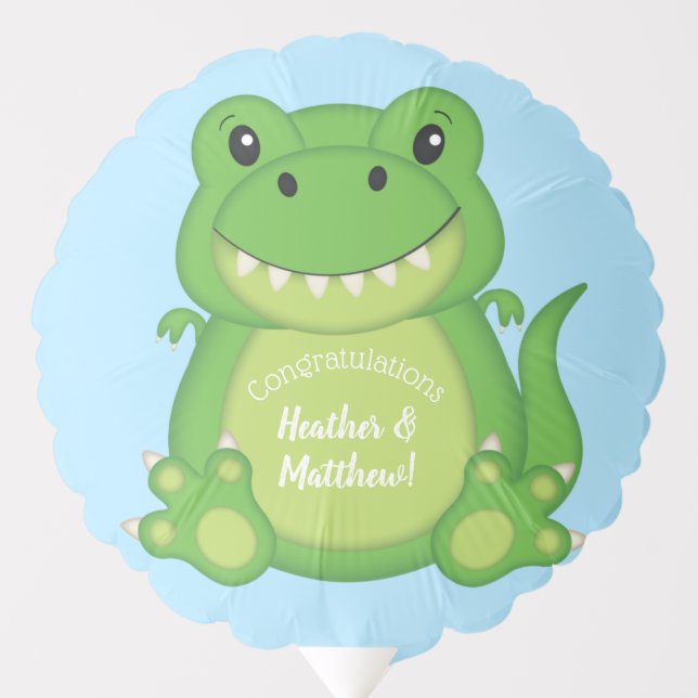 Dinosaur Baby Shower T-Rex Balloon (Front)