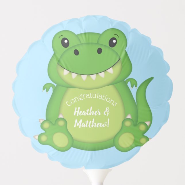 Dinosaur Baby Shower T-Rex Balloon (Front)