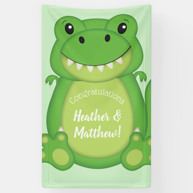 Dinosaur Baby Shower T-Rex  Banner (Vertical)