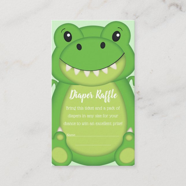 Dinosaur Baby Shower T-Rex  Enclosure Card (Front)