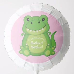 Dinosaur Baby Shower T-Rex Pink Girl Balloon