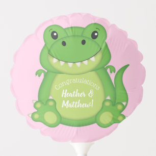 Dinosaur Baby Shower T-Rex Pink Girl Balloon