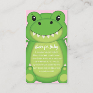 Dinosaur Baby Shower T-Rex Pink Girl Enclosure Card