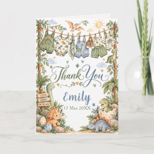 Dinosaur Baby Shower Thank You Card