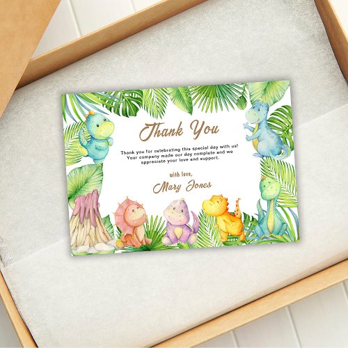 Dinosaur Baby Shower Thank You Card