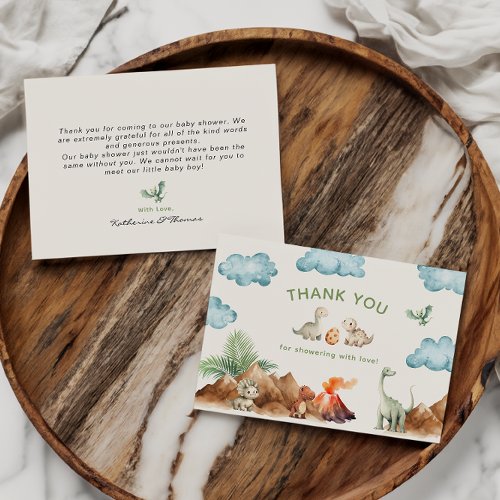 Dinosaur Baby Shower Thank You Card