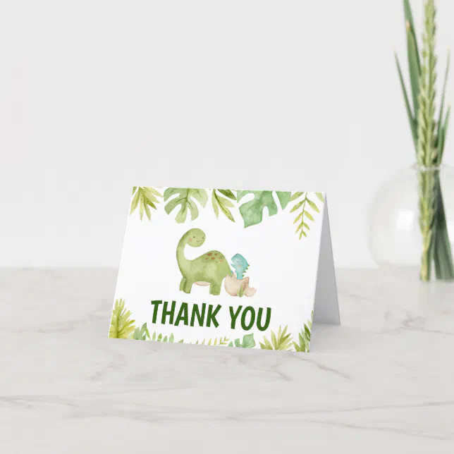 Dinosaur Baby Shower Thank You Card Zazzle