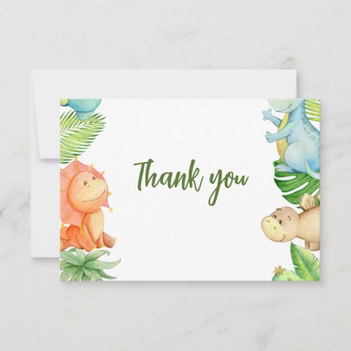 Dinosaur Baby Shower Thank you Card