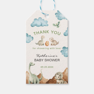 Dinosaur Baby Shower Thank You Favor Gift Tags