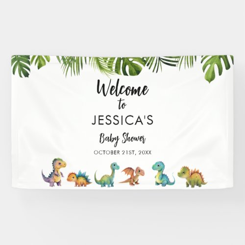 Dinosaur Baby Shower Welcome Banner